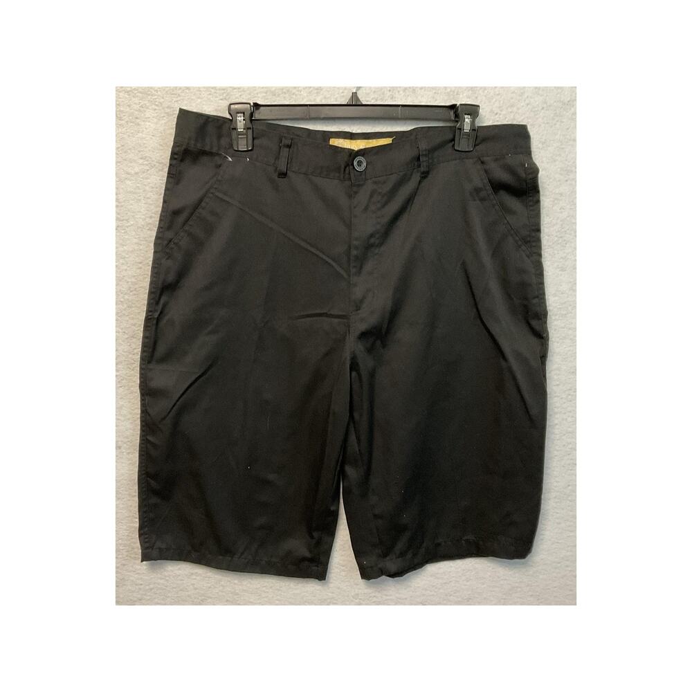 Old Skool Shorts Mens 40 Black Chino Flat Front Zip Fly Casual Back Flap Pockets